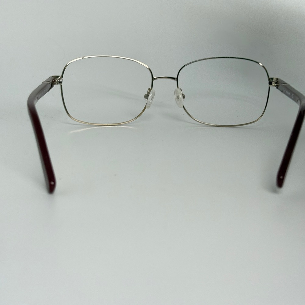 Nine West NW123S 780 Gold Burgundy Square Eyeglasses Frames 57-16-135 21813 - Picture 3 of 7